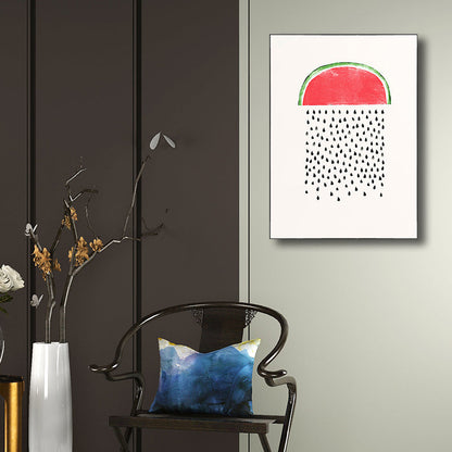 Vivolux | Pink Wassermelonenmuster Leinwand Texturiertes Wandkunst Druck für Schlafzimmer, Verschiedene Größen