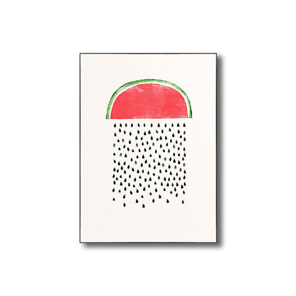 Vivolux | Pink Wassermelonenmuster Leinwand Texturiertes Wandkunst Druck für Schlafzimmer, Verschiedene Größen
