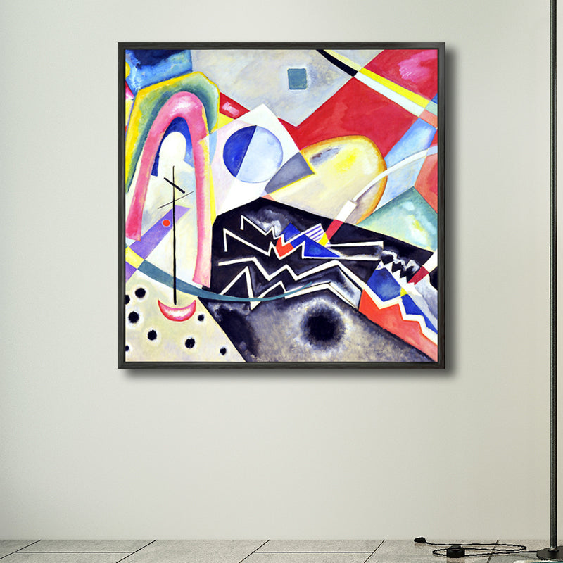 Vivolux | Texturiertes geometrisches Kunstdruck-Leinwand Ländliche quadratische Malerei in Pastellfarbe für das Wohnzimmer