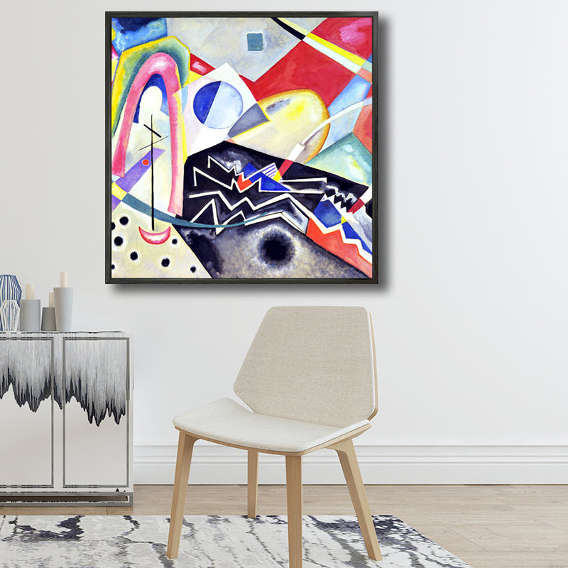Vivolux | Texturiertes geometrisches Kunstdruck-Leinwand Ländliche quadratische Malerei in Pastellfarbe für das Wohnzimmer