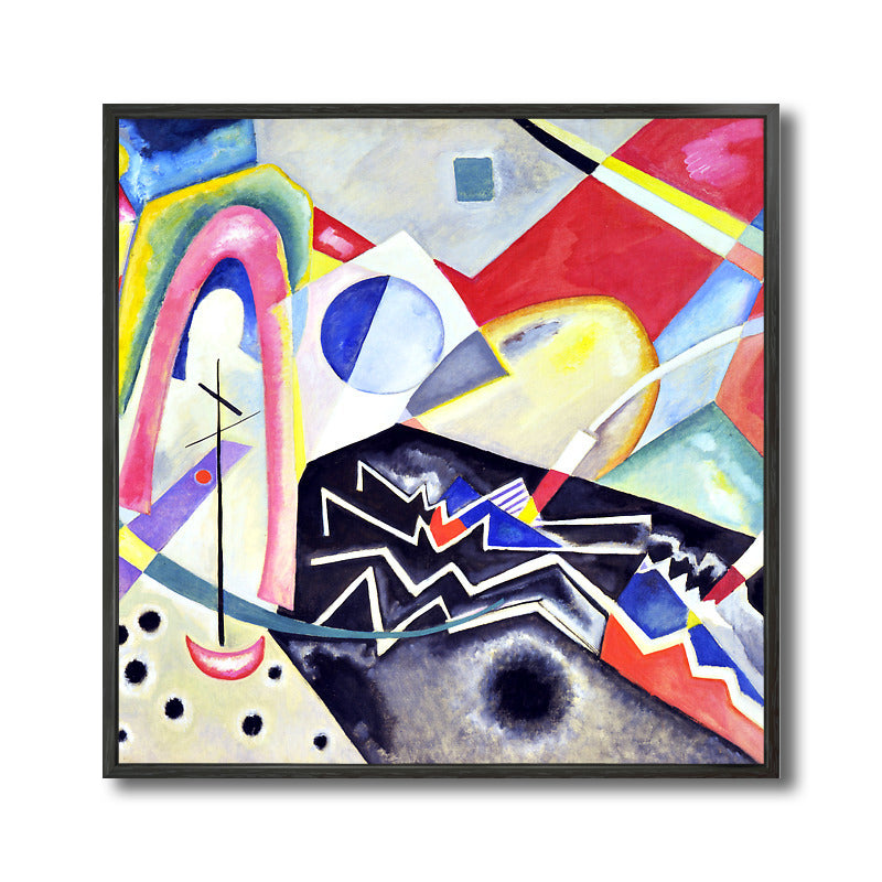 Vivolux | Texturiertes geometrisches Kunstdruck-Leinwand Ländliche quadratische Malerei in Pastellfarbe für das Wohnzimmer