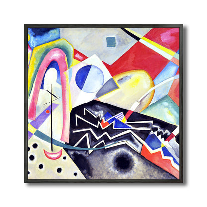 Vivolux | Texturiertes geometrisches Kunstdruck-Leinwand Ländliche quadratische Malerei in Pastellfarbe für das Wohnzimmer