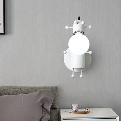 Vivolux | Robot Wandmontagebeleuchtung Nordic Stil Metall 1 Kopf Grau/Weiß/Grün Wandlampe Fassung mit Schwenkarm