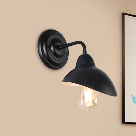 Vivolux | 1 Glühbirne Kuppelartige Wandleuchte Lager Schwarz Metallische Wandbeleuchtungsideen für das Schlafzimmer