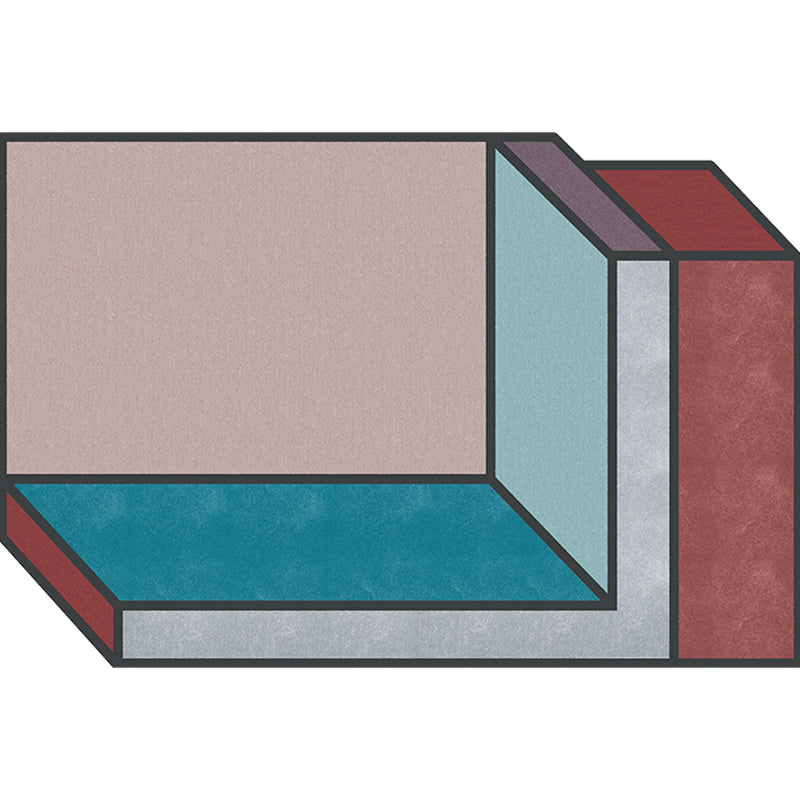 Vivolux | Neuheit Wohnzimmer Unregelmäßiger Teppich Farbenfroh Farbblock Quader Druck Teppich Polyester Fleckenresistenter Bereichsteppich