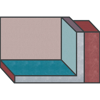 Vivolux | Neuheit Wohnzimmer Unregelmäßiger Teppich Farbenfroh Farbblock Quader Druck Teppich Polyester Fleckenresistenter Bereichsteppich