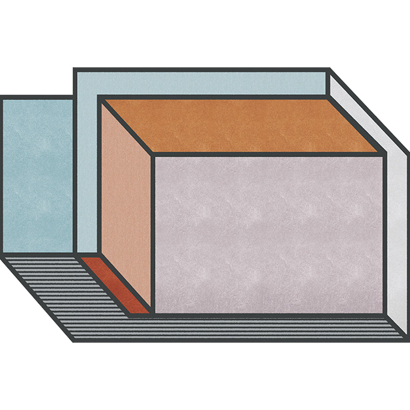 Vivolux | Neuheit Wohnzimmer Unregelmäßiger Teppich Farbenfroh Farbblock Quader Druck Teppich Polyester Fleckenresistenter Bereichsteppich