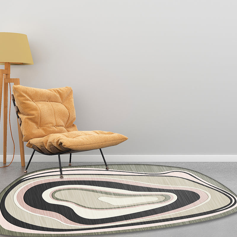Vivolux | Lässiger unregelmäßiger Novelty Teppich in Ivory Farbblockmuster Teppich Polyester rutschfester Teppich für Heimdekoration