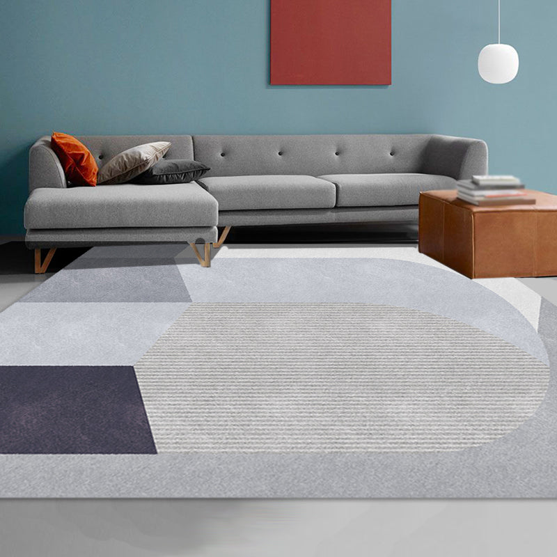 Vivolux | Nordic Novelty Irreguliere Teppich in Grau und Braun Farbe Block Muster Teppich Polyester Haustierfreundlicher Teppich für Wohnkultur