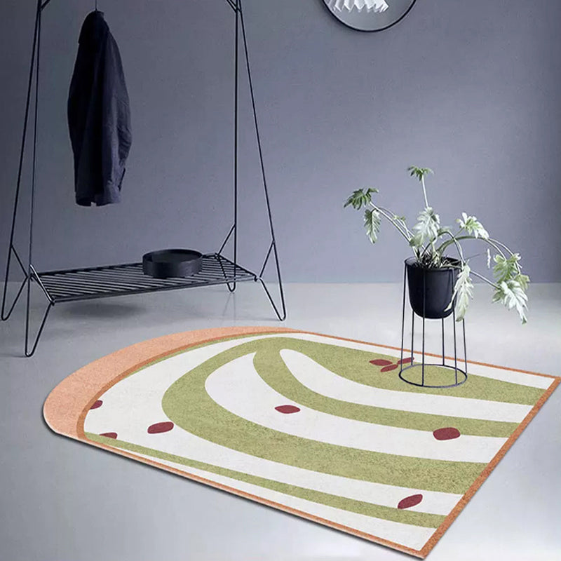 Vivolux | Grijze en Groene Irregulaire Tapijt Slaapkamer Novelty Kleur Blok Patroon Area Tapijt Polyester Anti-Slip Vloerkleed