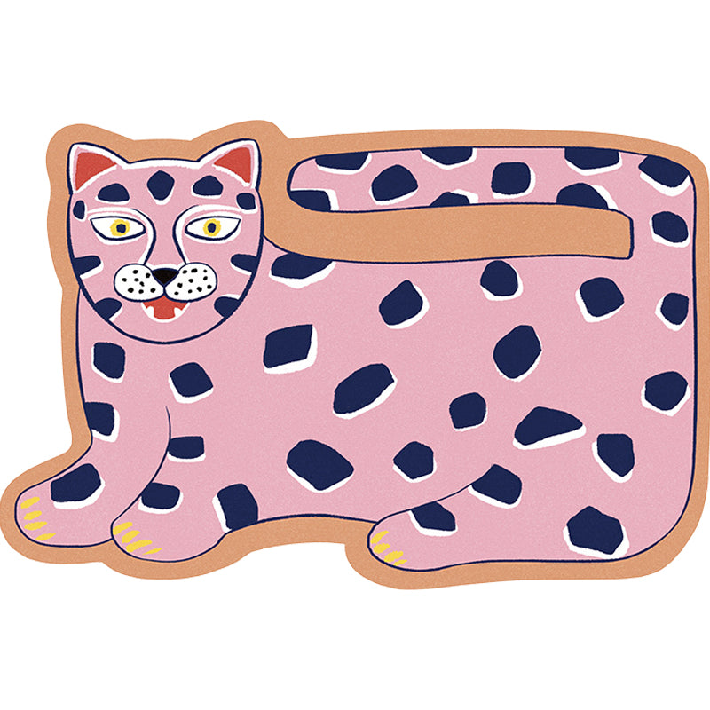 Vivolux | Stilvoller Kinder Irregular Teppich in Pink und Braun Tier Tiger Löwe Muster Teppich Polyester Waschbar Teppich für das Kinderzimmer