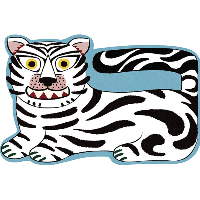Vivolux | Stilvoller Kinder Irregular Teppich in Pink und Braun Tier Tiger Löwe Muster Teppich Polyester Waschbar Teppich für das Kinderzimmer