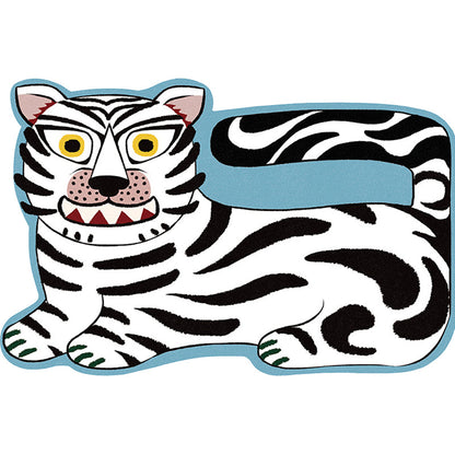 Vivolux | Stilvoller Kinder Irregular Teppich in Pink und Braun Tier Tiger Löwe Muster Teppich Polyester Waschbar Teppich für das Kinderzimmer