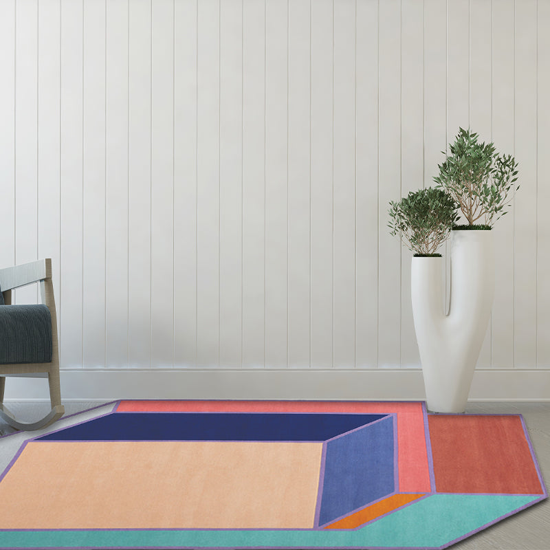 Vivolux | Neue Wohnzimmer unregelmäßige Teppich bunte Farbblock kubische Print Teppich Polyester haustierfreundlich Bereich Teppich