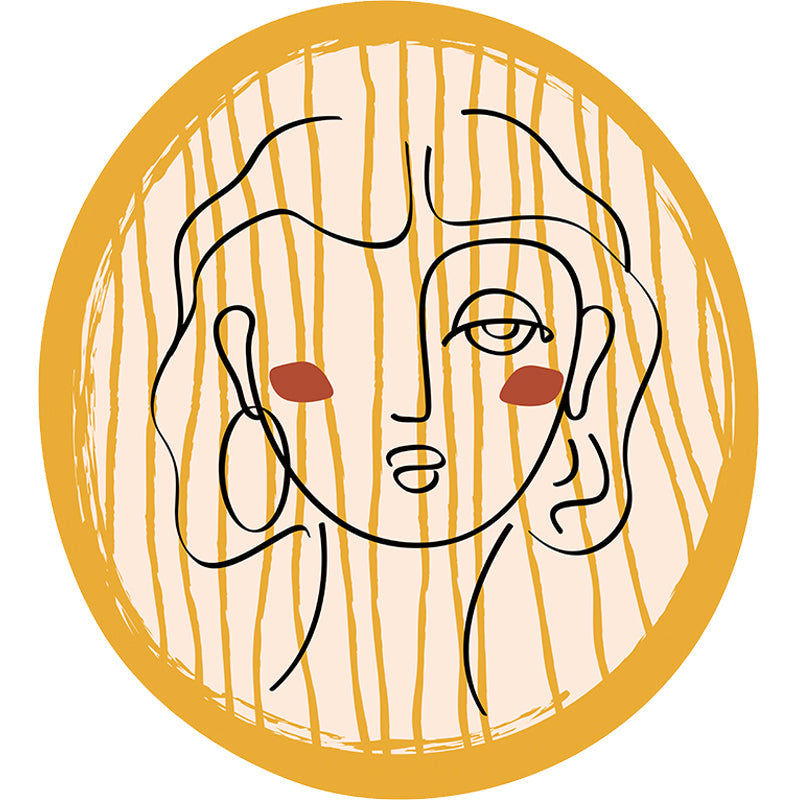 Vivolux | Nieuwigheid Woonkamer Ongelijkvloerse Vloerkleed in Geel Abstract Meisje Print Vloerkleed Polyester Antislip Onderkant Area Vloerkleed