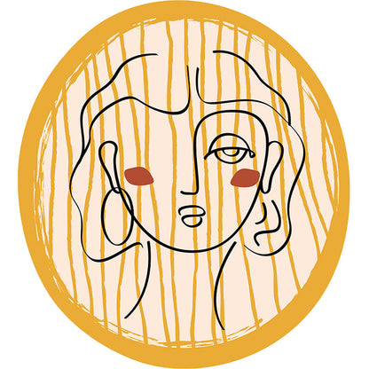 Vivolux | Nieuwigheid Woonkamer Ongelijkvloerse Vloerkleed in Geel Abstract Meisje Print Vloerkleed Polyester Antislip Onderkant Area Vloerkleed