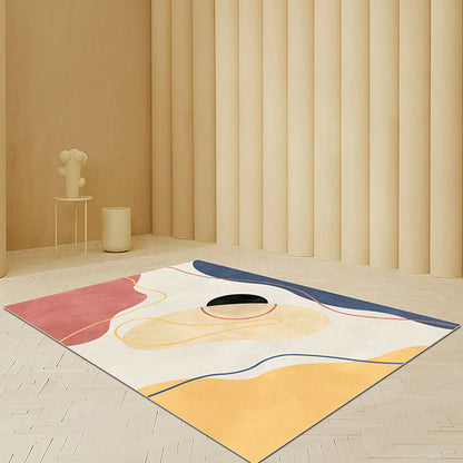 Vivolux | Beige Abstract Teppich Polyester Moderner Teppich Rutschfeste Rückseite Haustierfreundlicher Teppich für das Wohnzimmer