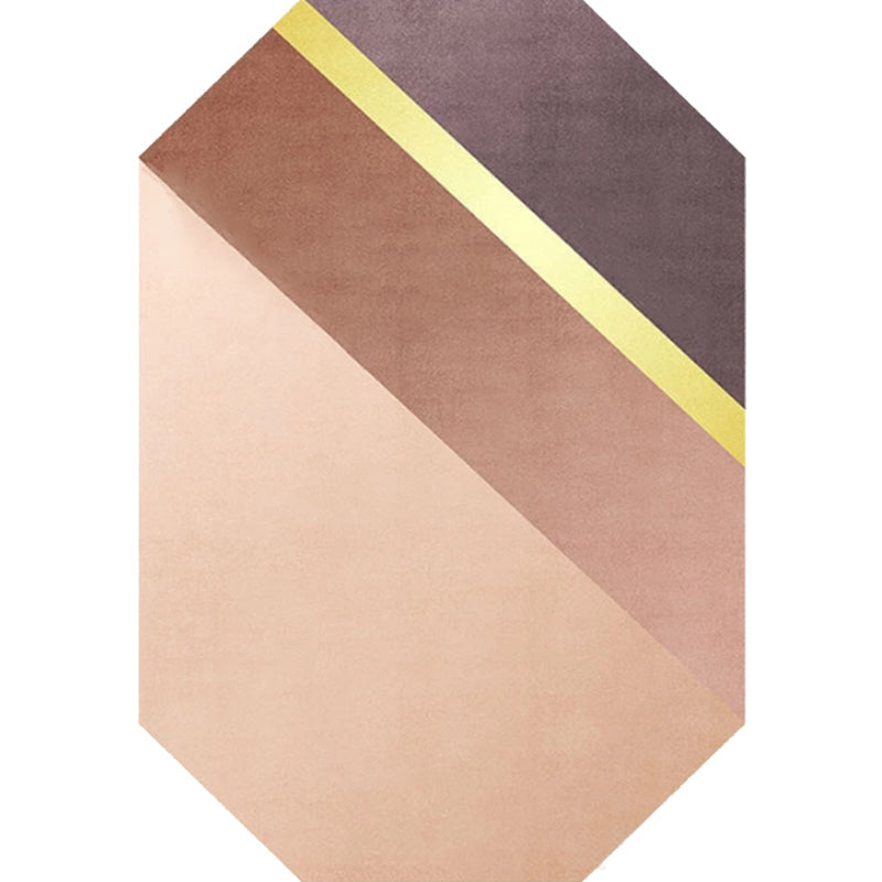 Vivolux | Nieuwe Woonkamer Onregelmatige Vloerkleed in Bruin Kleurblok Rechthoek Print Vloerkleed Polyester Vlekbestendige Gebied Vloerkleed