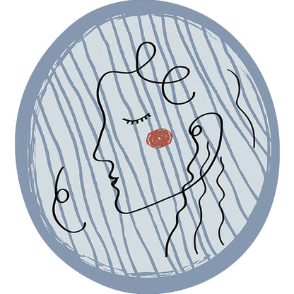 Vivolux | Neuheit Wohnzimmer Unregelmäßiger Teppich in Blau Abstraktem Gemälde Druck Teppich Polyester Rutschfeste Rückseite Teppich