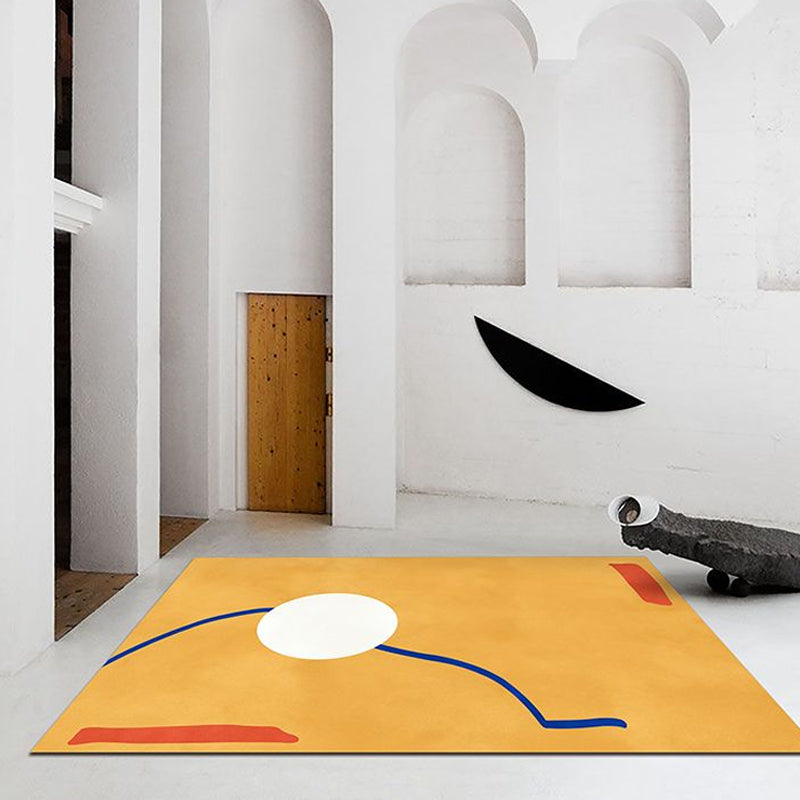 Vivolux | Bijzondere Abstract Tapijt Roze en Geel Polyester Tapijt Antislip Achterkant Huisdier Vriendelijk gebied Tapijt voor Woonkamer