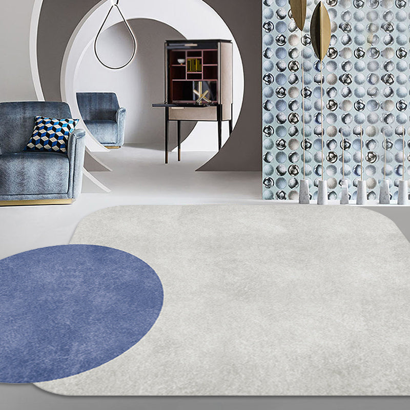 Vivolux | Nieuwe Woonkamer Onregelmatig Tapijt in Grijs en Roze Kleur Blok Cirkel Rechthoek Print Tapijt Polyester Antislip Gebied Tapijt