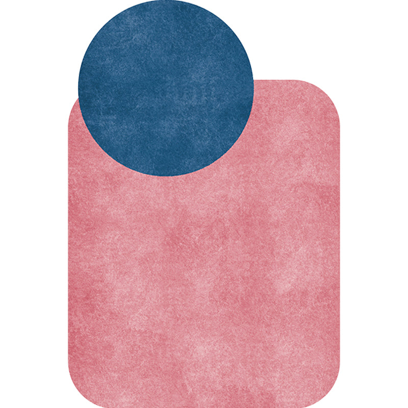 Vivolux | Nieuwe Woonkamer Onregelmatig Tapijt in Grijs en Roze Kleur Blok Cirkel Rechthoek Print Tapijt Polyester Antislip Gebied Tapijt