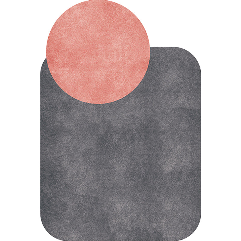 Vivolux | Nieuwe Woonkamer Onregelmatig Tapijt in Grijs en Roze Kleur Blok Cirkel Rechthoek Print Tapijt Polyester Antislip Gebied Tapijt