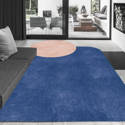 Vivolux | Nieuwe Woonkamer Onregelmatig Tapijt in Grijs en Roze Kleur Blok Cirkel Rechthoek Print Tapijt Polyester Antislip Gebied Tapijt