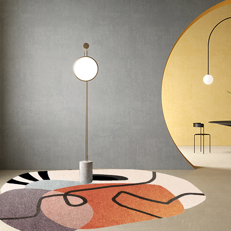 Vivolux | Einfache Neuheit Unregelmäßiger Teppich in Braun Abstraktem Muster Teppich Polyester Maschinenwaschbarer Teppich für die Wohnkultur