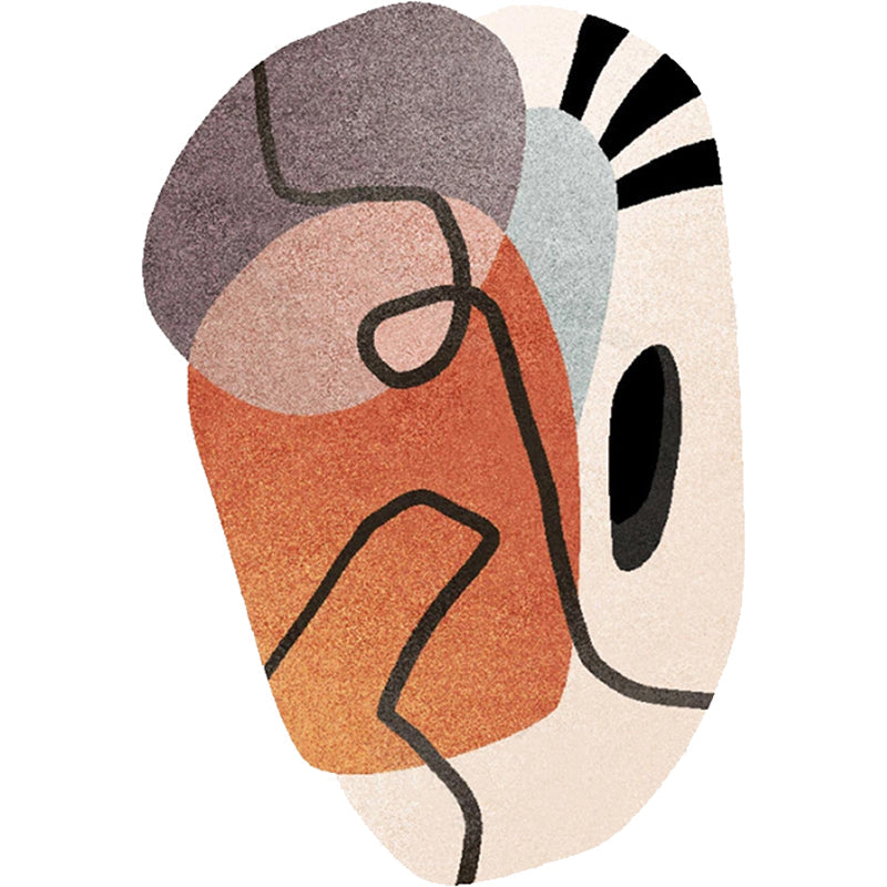 Vivolux | Einfache Neuheit Unregelmäßiger Teppich in Braun Abstraktem Muster Teppich Polyester Maschinenwaschbarer Teppich für die Wohnkultur