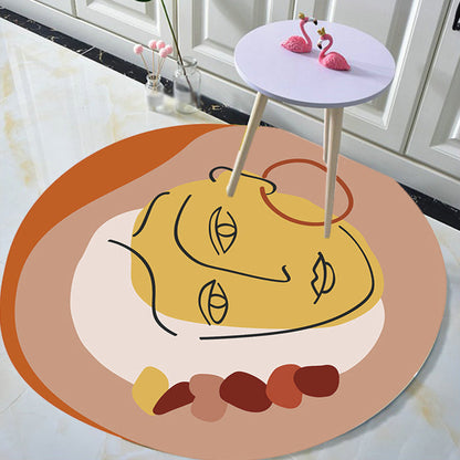 Vivolux | Nieuwigheid Woonkamer Ongelijkmatig Tapijt in Bruin Abstracte Maagd Print Tapijt Polyester Antislip Vloerkleed