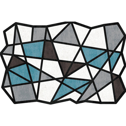 Vivolux | Nieuwe Woonkamer Onregelmatig Tapijt in Zwart en Wit Geometrische Ventilatorprint Tapijt Polyester Huisdiervriendelijk Gebiedtapijt