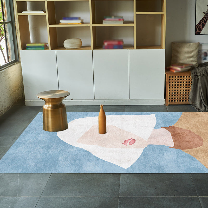 Vivolux | Neuheit Charakter Muster Teppich Multicolor Polyester Teppich Rutschfeste Rückseite Haustierfreundlicher Teppich für das Wohnzimmer