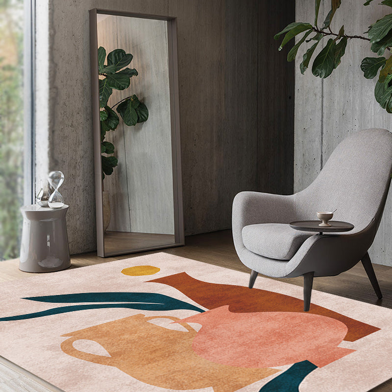 Vivolux | Neuheit Charakter Muster Teppich Multicolor Polyester Teppich Rutschfeste Rückseite Haustierfreundlicher Teppich für das Wohnzimmer