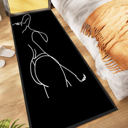 Vivolux | Nieuwheid Abstract Vloerkleed Modern Zwart Polyester Vloerkleed Antislip Huisdier Vriendelijk Gebied Vloerkleed voor Slaapkamer