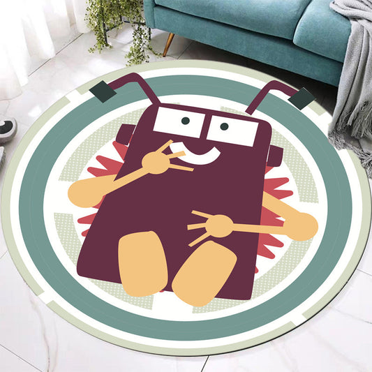 Vivolux | Stijlvolle Cartoon Karakter Patroon Tapijt Groen Kindertapijt Polyester Wasbaar Diervriendelijk Antislip Tapijt voor Kinderkamer