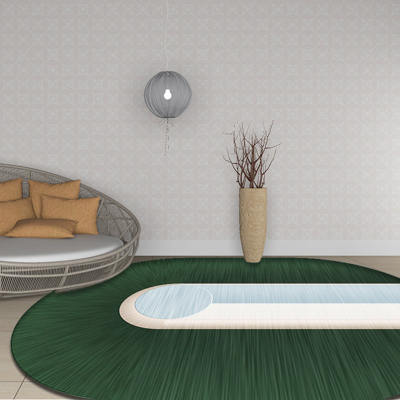 Vivolux | Groene Slaapkamer Tapijt Noviteit Colorblock Patroon Gebied Tapijt Polyester Huisdiervriendelijk Wasbaar Vloerkleed