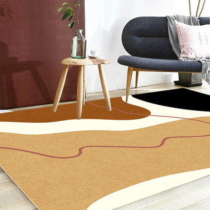 Vivolux | Uniek Casual Vloerkleed Beige Kleurblok Vloerkleed Wasbaar Diervriendelijk Antislip Tapijt voor Woonkamer