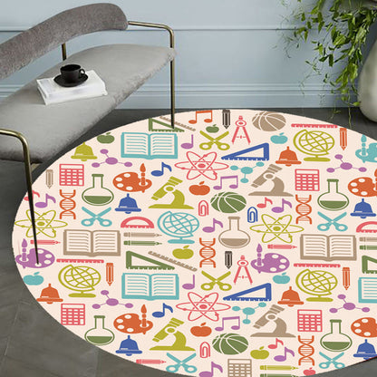 Vivolux | Abrikoos Kinderen Tapijt Polyester Kantoorbenodigdheden Patroon Tapijt Huisdier vriendelijk Wasbaar Antislip Achterkant Tapijt voor Decoratie