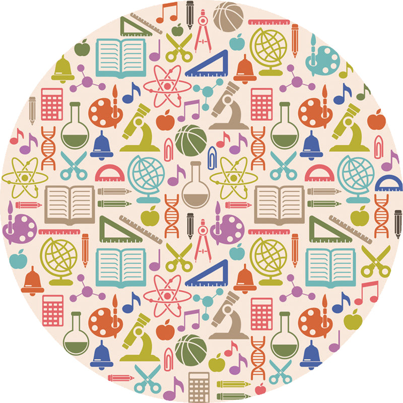 Vivolux | Abrikoos Kinderen Tapijt Polyester Kantoorbenodigdheden Patroon Tapijt Huisdier vriendelijk Wasbaar Antislip Achterkant Tapijt voor Decoratie