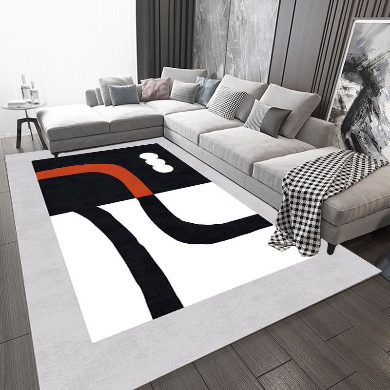 Vivolux | Stijlvol Minimalistisch Tapijt Zwart en Wit Abstract Tapijt Huisdiervriendelijk Antislip Achtergrond Vloerkleed voor Woonkamer