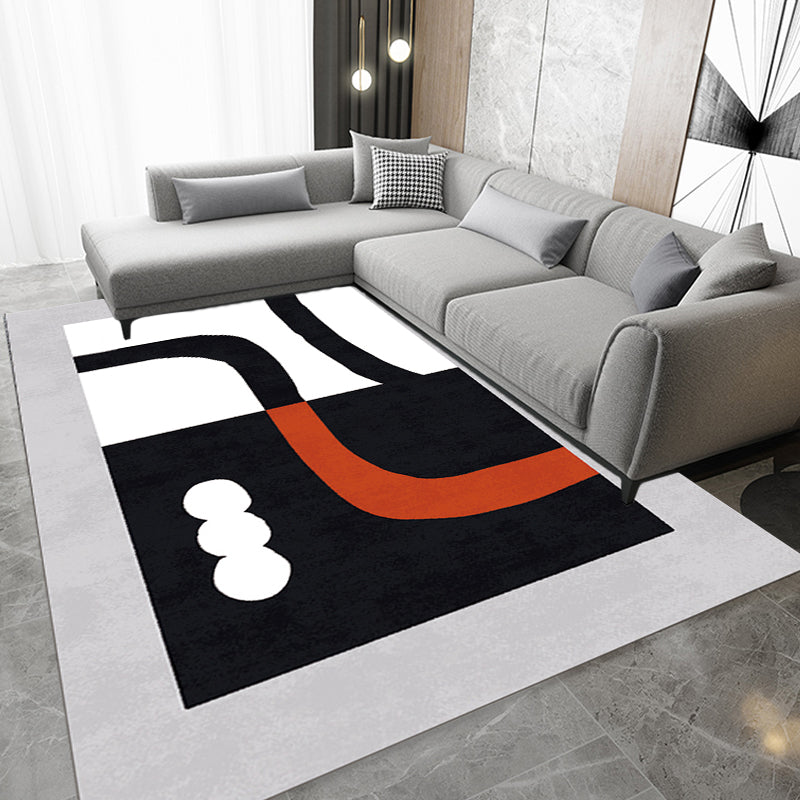 Vivolux | Stijlvol Minimalistisch Tapijt Zwart en Wit Abstract Tapijt Huisdiervriendelijk Antislip Achtergrond Vloerkleed voor Woonkamer