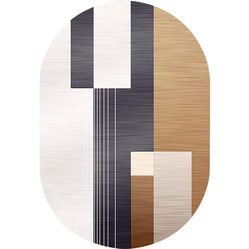 Vivolux | Neuheit Wohnzimmerteppich in Braun und Ivory Farbkasten Druck Teppich Polyester Fleckenbeständiger Teppich