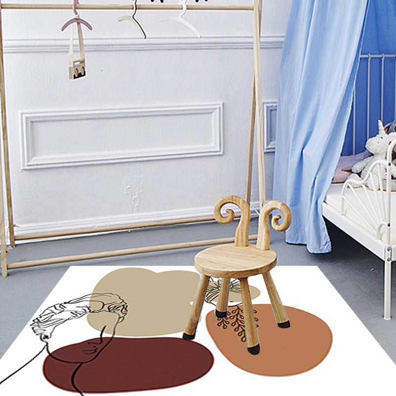 Vivolux | Moderner Charaktermuster Teppich mit Blatt Braun und Gelb Polyester Teppich Waschbar Haustierfreundlicher Teppich für Schlafzimmer