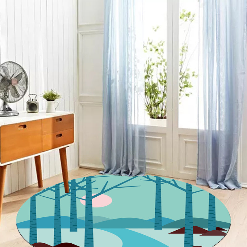 Vivolux | Kinder Straßenmuster Teppich Gelb und Blau Polyester Teppich Waschbar Haustierfreundlich Rutschfester Teppich für das Kinderzimmer