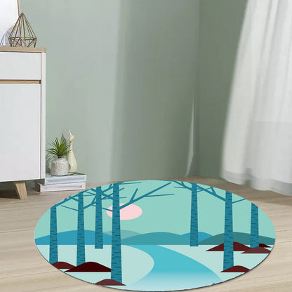 Vivolux | Kinder Straßenmuster Teppich Gelb und Blau Polyester Teppich Waschbar Haustierfreundlich Rutschfester Teppich für das Kinderzimmer