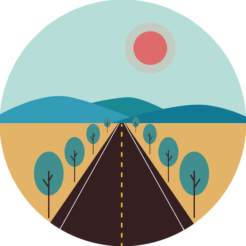 Vivolux | Kinder Straßenmuster Teppich Gelb und Blau Polyester Teppich Waschbar Haustierfreundlich Rutschfester Teppich für das Kinderzimmer