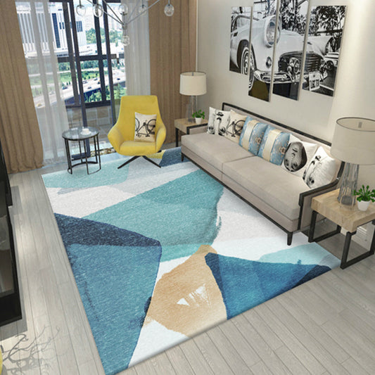 Vivolux | Kleurblok Geometrisch Woonkamer Tapijt Polyester Nieuwigheid Abstract Tapijt Wasbaar Huisdiervriendelijk Vloerkleed