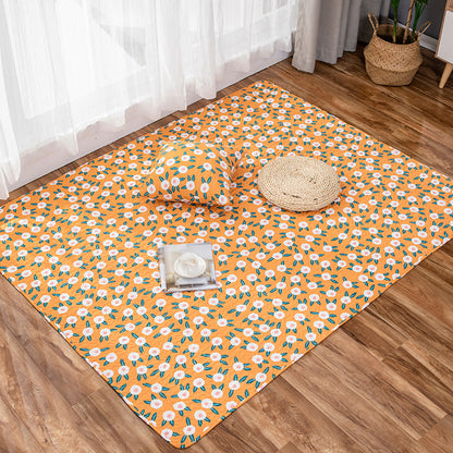 Vivolux | Groene en Paarse Kinder Tapijt Katoenen Bloem Tapijt Huisdier Vriendelijk Wasbaar Antislip Onderkant Tapijt voor Decoratie