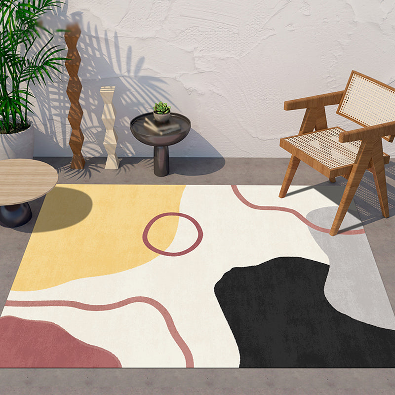 Vivolux | Einfache Nordische Teppich Mehrfarbiger Abstrakter Teppich Waschbar Haustierfreundlicher Bereichsteppich für das Wohnzimmer